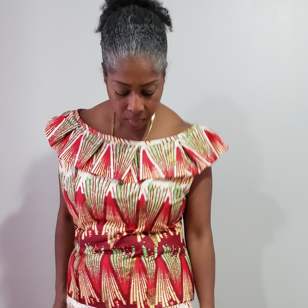 African Print 2 piece skirt set. FULLY LINED